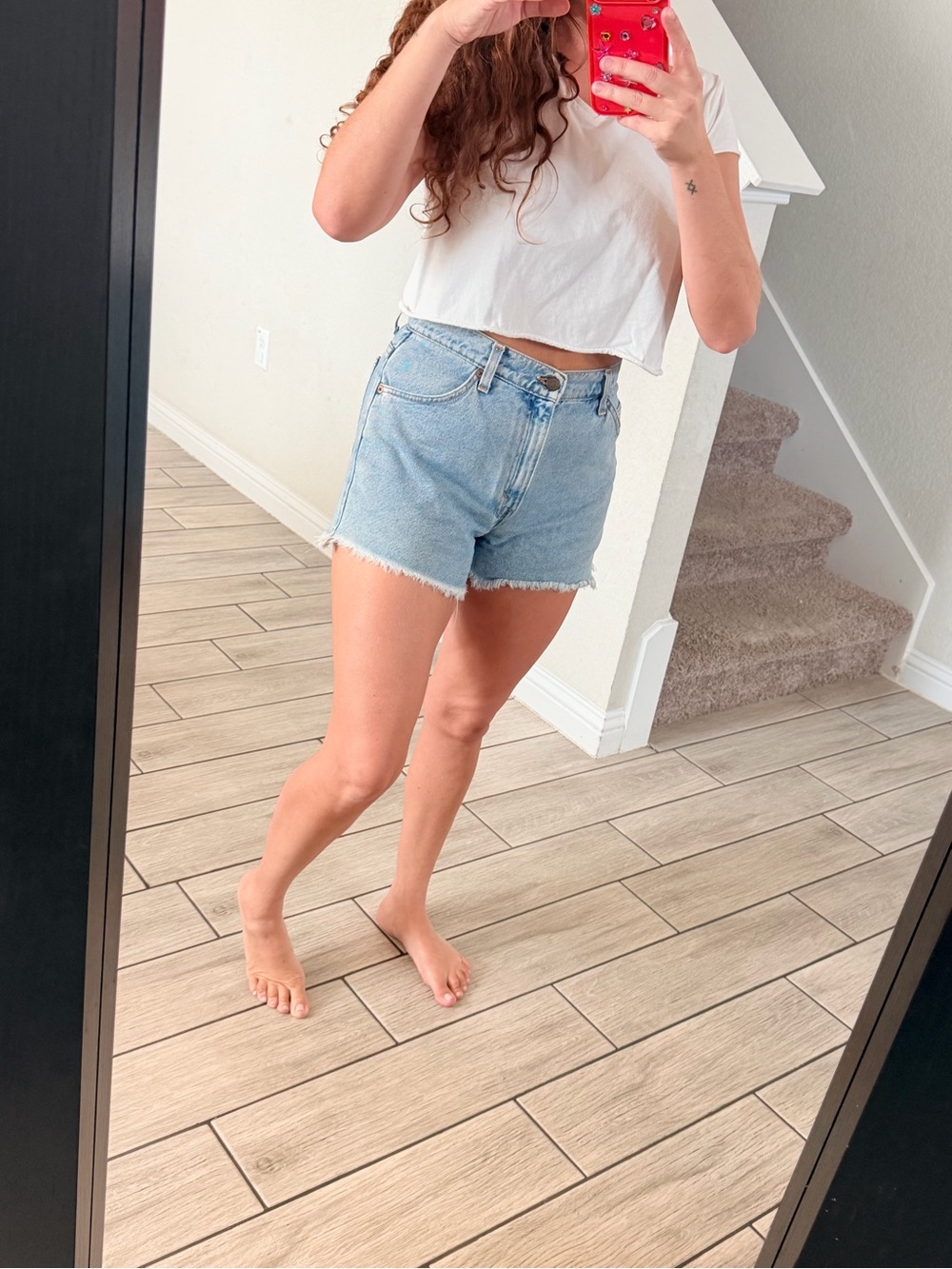 Levi’s 910 Vintage Light Wash High Rise Cutoff Denim Shorts Size 9 JR